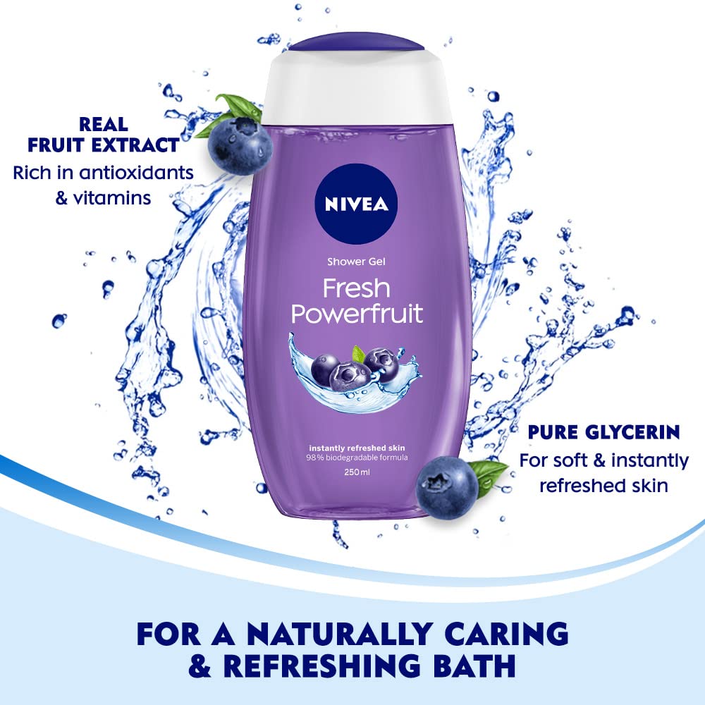 NIVEA FRESH POWERFRUIT SHOWER GEL,250ML Just Colorme